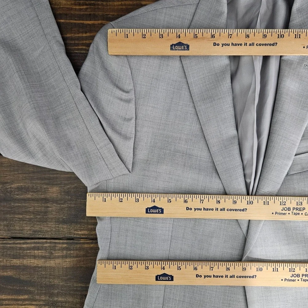 Apt.9 Men's Sport Coat Blazer Two Button Light Gray Shark Skin Wool Modern 40S